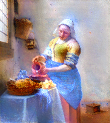 This image is a Vermeer in the style of a Benson painting...